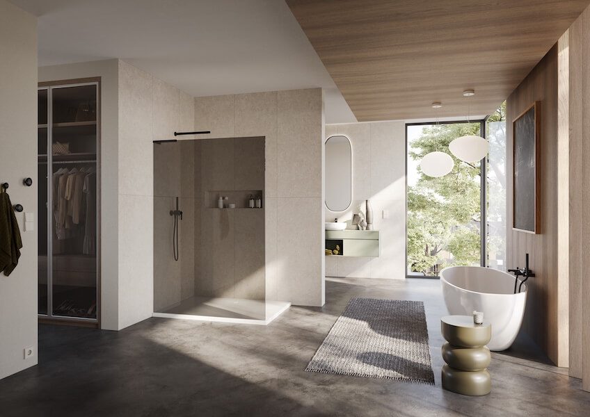 Rekabad-Modelle_TASSOS-510-in-schwarzmatt---Glas-Parsol-grau